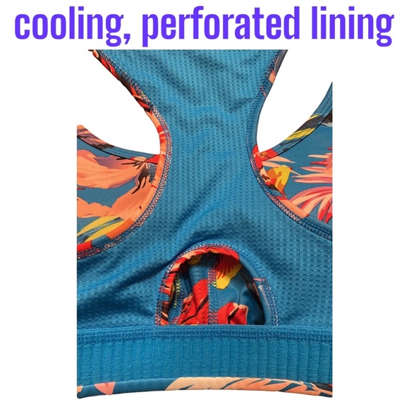 Small Fila Sport Racerback Bra Bright Back Keyhole Red Pink Blue Green Vent Grey - Picture 4 of 10